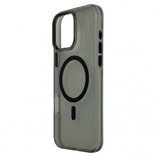 Husa spate Berlia Glaze Magsafe pentru iPhone 15 Pro Max - Transparent/Negru