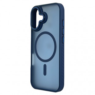 Husa spate pentru iPhone 17 Matte Case Magsafe - Semitransparent/Albastru