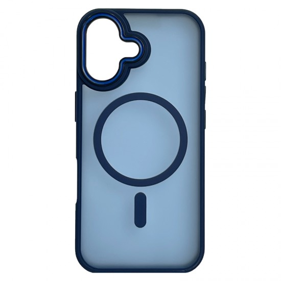 Husa spate pentru iPhone 17 Matte Case Magsafe - Semitransparent/Albastru