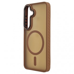 Husa spate pentru Samsung Galaxy S25 Matte Case Magsafe - Semitransparent/Auriu