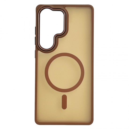 Husa spate pentru Samsung Galaxy S25 Ultra Matte Case Magsafe - Semitransparent/Auriu