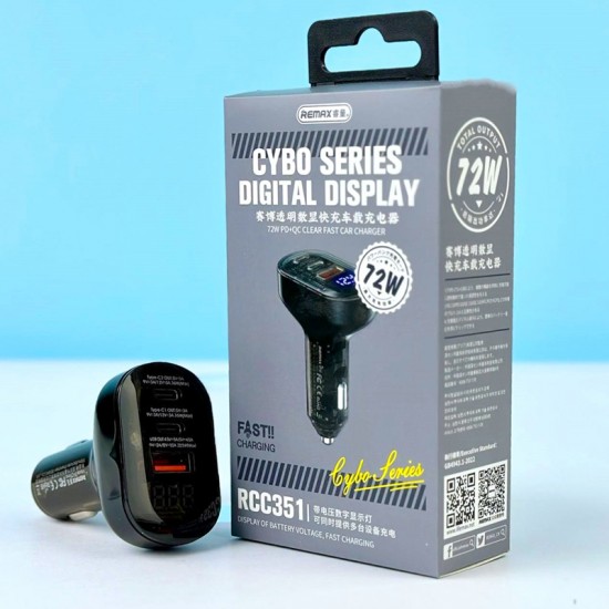 Incarcator auto universal REMAX RC351  - 2 x USB-C, 1x USB-A