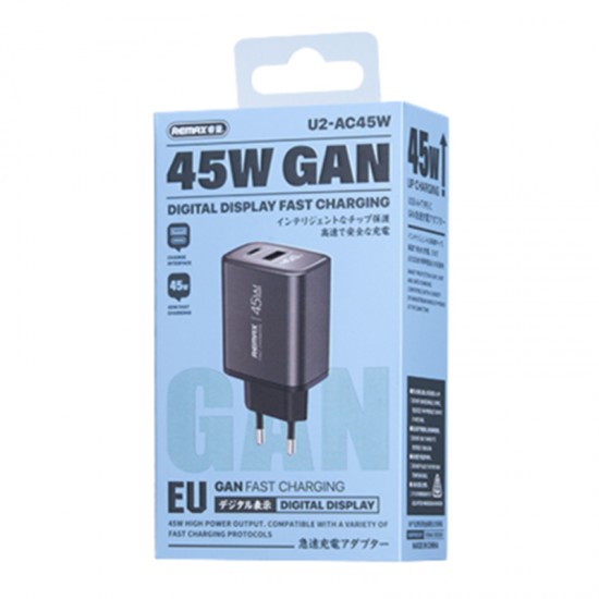 Incarcator Remax U2 45W Type-C Plus USB-A - Negru