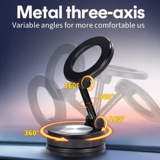 Suport auto magnetic, cu ventuza, pentru telefon - G909 Negru