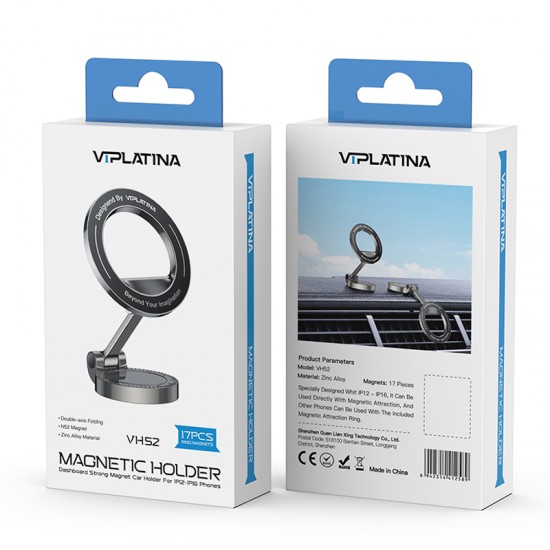 Suport auto magnetic, cu ventuza, pentru telefon - VIPLATINA VH52