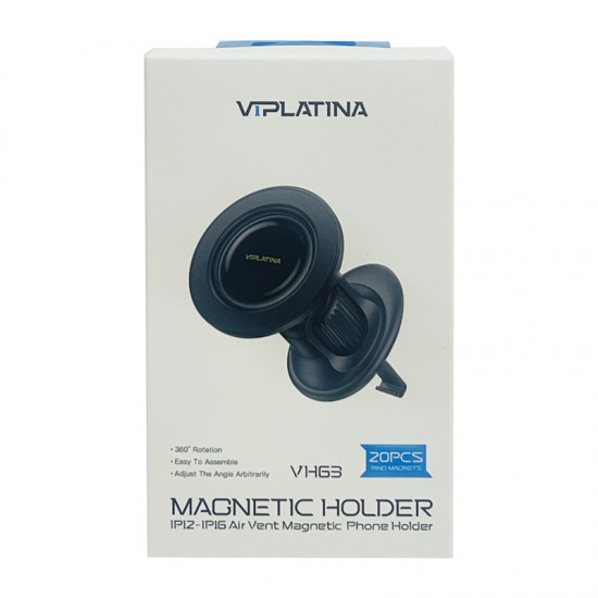 Suport auto magnetic, cu prindere pentru grila de ventilatie - VIPLATINA VH63