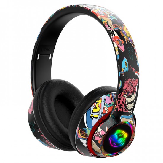 Casti On-Ear cu Bluetooth 5.1 Neon Graffiti L750 - Negru