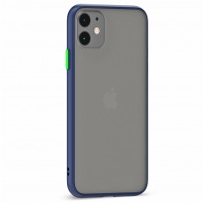 Husa spate Button Case pentru iPhone 11 - Albastru / Verde Husa spate Button Case pentru iPhone 11 - Albastru / Verde