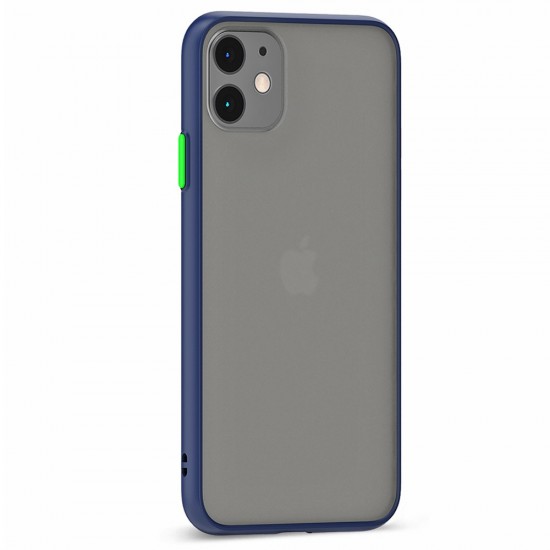 Husa spate Button Case pentru iPhone 11 - Albastru / Verde