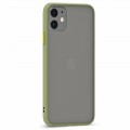 Husa spate Button Case pentru iPhone 11 - Army / Portocaliu