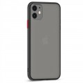 Husa spate Button Case pentru iPhone 11 - Negru / Rosu