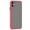 Husa spate Button Case pentru iPhone 11 - Rosu / Negru