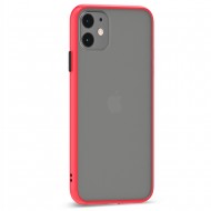 Husa spate Button Case pentru iPhone 11 - Rosu / Negru Husa spate Button Case pentru iPhone 11 - Rosu / Negru