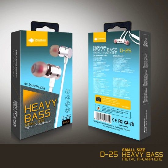Casti audio magnetice In-Ear cu Handsfree Deepbass D-25 - Alb