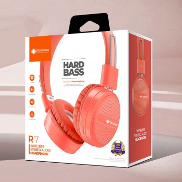 Casti On-Ear Wireless Deepbass R7 Rosu Accesorii