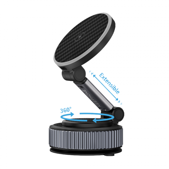 Suport auto magnetic, cu ventuza electrica, pentru telefon cu incarcare Wireless - KEEPHONE MagPower