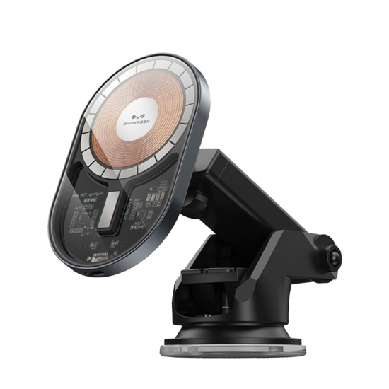 Suport auto magnetic, cu ventuza electrica si prindere in ventilatie, pentru telefon cu incarcare Wireless - KEEPHONE Snapmount