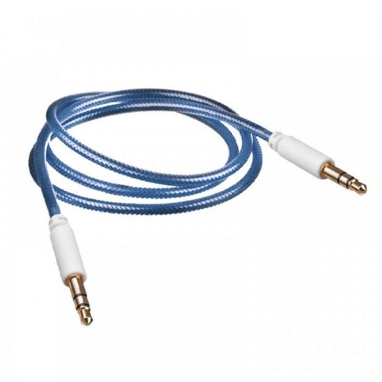 Cablu audio lux snur nylon albastru