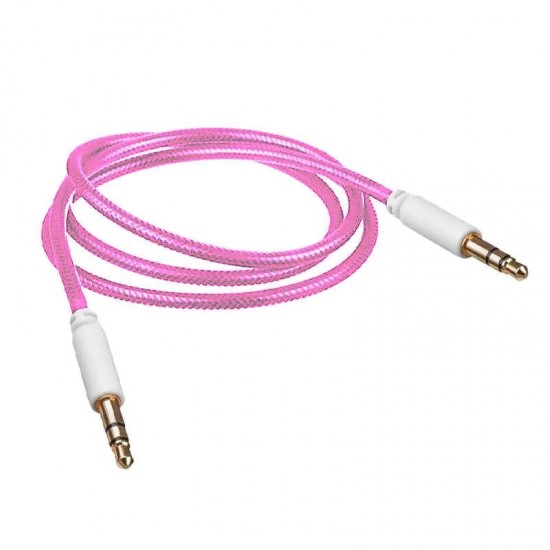 Cablu audio lux snur nylon roz