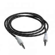 Cablu audio lux snur textil negru Cablu audio lux snur textil negru