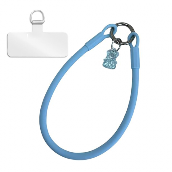 Snur universal de silicon pentru telefon, tip bratara - Albastru