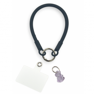 Snur universal de silicon pentru telefon, tip bratara - Negru