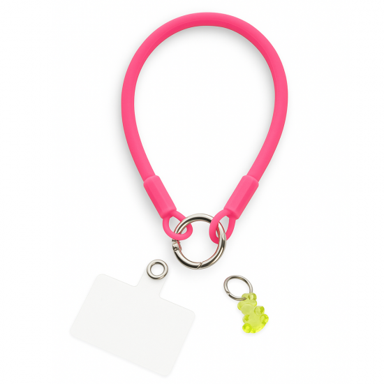 Snur universal de silicon pentru telefon, tip bratara - Roz