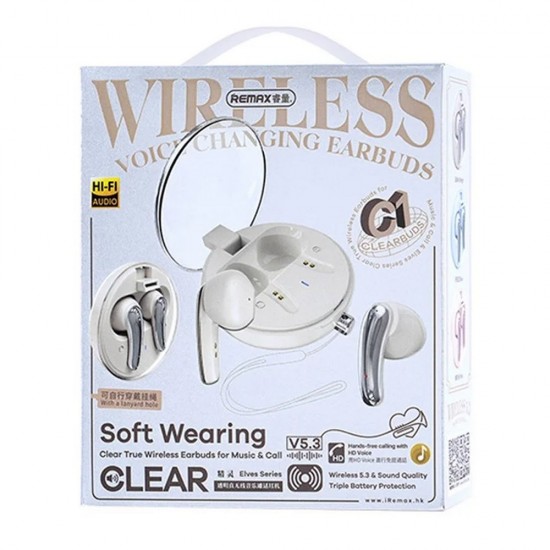 Casti Wireless Remax Clear Buds C1 - Alb