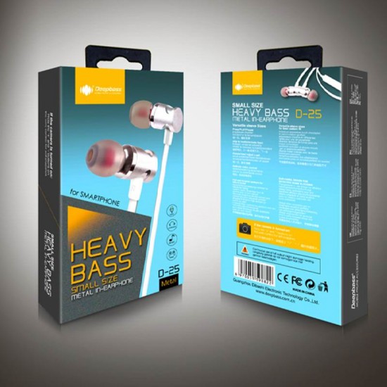 Casti In-Ear magnetice Deepbass D-25 Handsfree - Alb