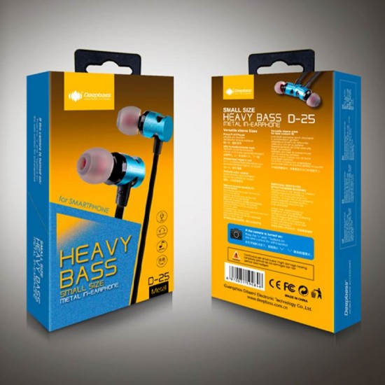 Casti In-Ear magnetice Deepbass D-25 Handsfree - Turcoaz