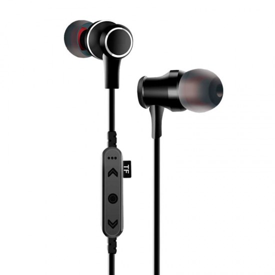 Casti metalice In-Ear Wireless cu Bluetooth Deepbass D-22 - Negru