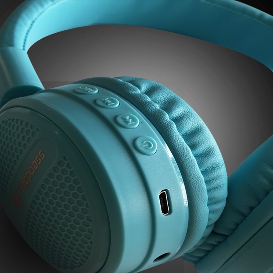 Casti On-Ear Wireless Stereo pliabile - Deepbass R7 Turcoaz