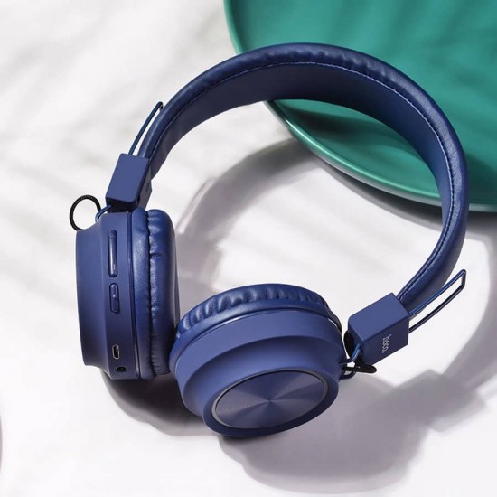 Casti On-Ear Wireless cu Bluetooth HOCO W25 Albastru