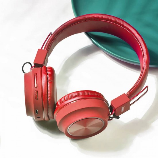 Casti On-Ear Wireless cu Bluetooth HOCO W25 - Rosu