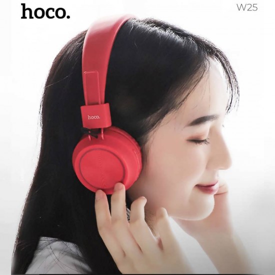 Casti On-Ear Wireless cu Bluetooth HOCO W25 - Rosu