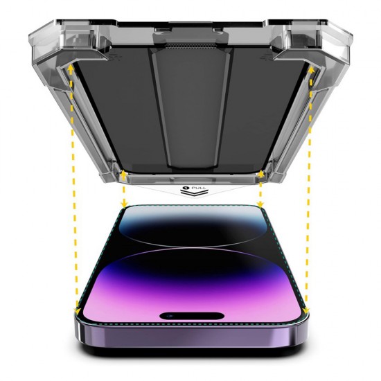 Folie sticla plus aplicator pentru iPhone 15 3D Generation Privacy