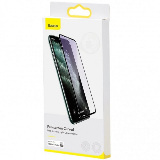 Folie sticla pentru iPhone XS Baseus Anti Blue-Ray