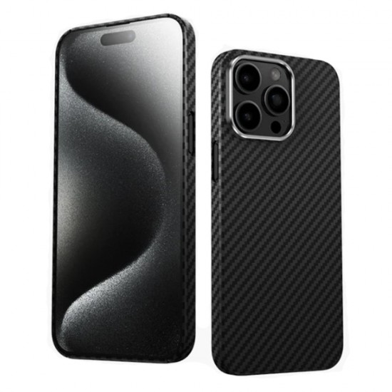 Husa spate pentru iPhone 15 Pro Max Keephone Kevilar Magsafe - Negru