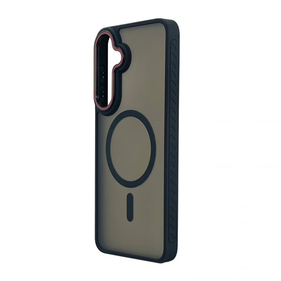 Husa spate pentru Samsung Galaxy S25 FE Matte Case Magsafe - Semitransparent/Negru