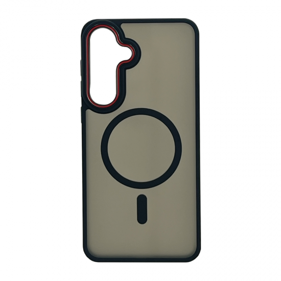 Husa spate pentru Samsung Galaxy S25 FE Matte Case Magsafe - Semitransparent/Negru