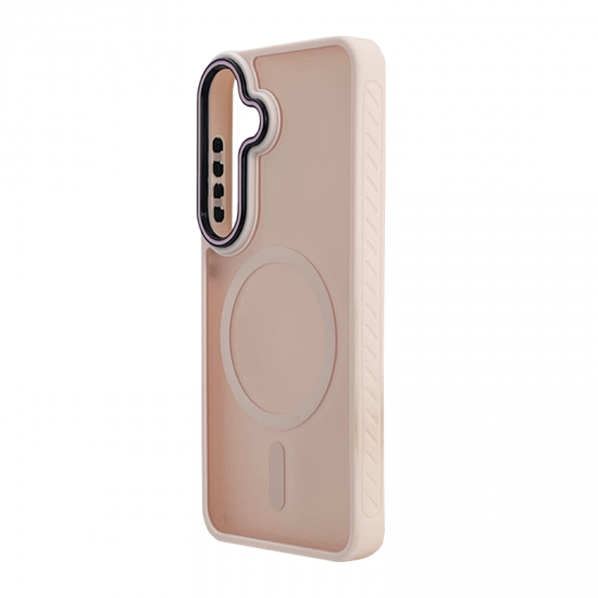 Husa spate pentru Samsung Galaxy S25 FE Matte Case Magsafe - Semitransparent/Roz