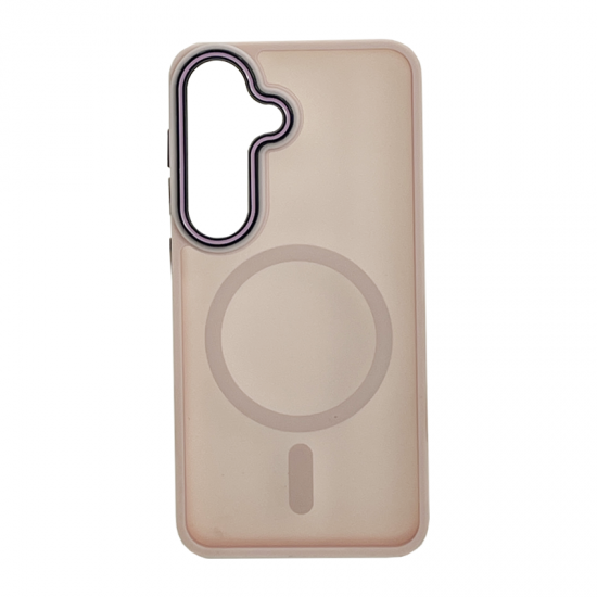 Husa spate pentru Samsung Galaxy S25 FE Matte Case Magsafe - Semitransparent/Roz