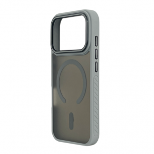 Husa spate pentru iPhone 17 Pro Matte Case Magsafe - Semitransparent/Gri