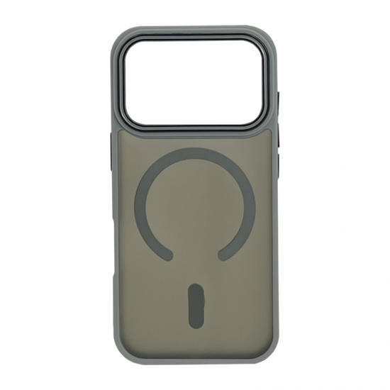 Husa spate pentru iPhone 17 Pro Matte Case Magsafe - Semitransparent/Gri