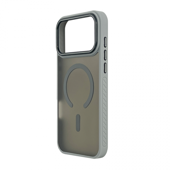 Husa spate pentru iPhone 17 Pro Max Matte Case Magsafe - Semitransparent/Gri