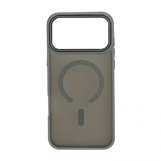 Husa spate pentru iPhone 17 Pro Max Matte Case Magsafe - Semitransparent/Gri