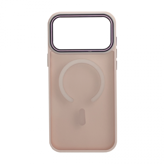 Husa spate pentru iPhone 17 Pro Max Matte Case Magsafe - Semitransparent/Roz