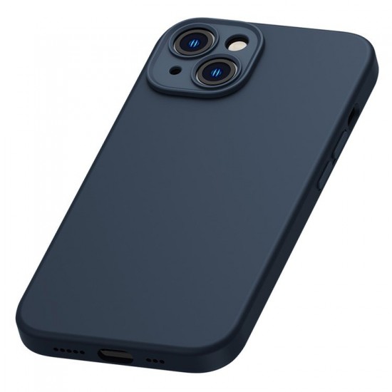 Husa Baseus Liquid Silica Gel plus Folie Protectie pentru iPhone 14 Plus - Albastru