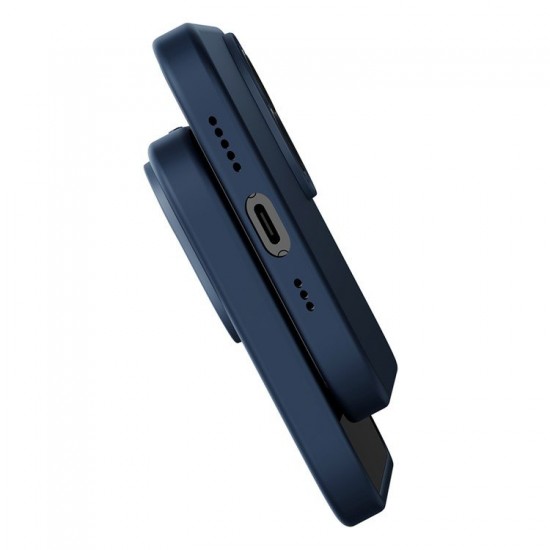 Husa Baseus Liquid Silica Gel plus Folie Protectie pentru iPhone 14 Plus - Albastru