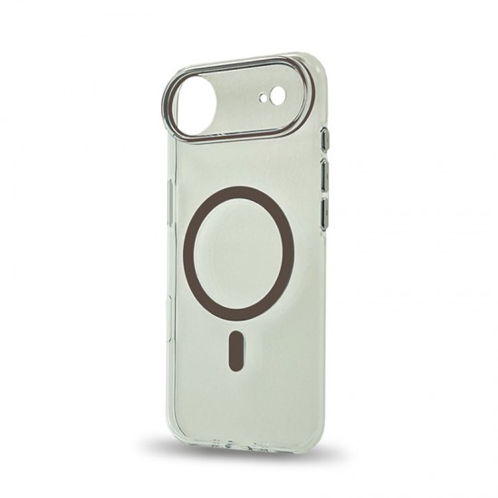 Husa spate pentru iPhone 17 Air Berlia Sheen Magsafe - Transparent/Maro